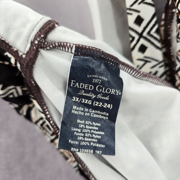 Faded Glory Brown Print Braid Halter Tankini Padded Swimwear Top Plus 3XL 22-24 - Picture 6 of 6